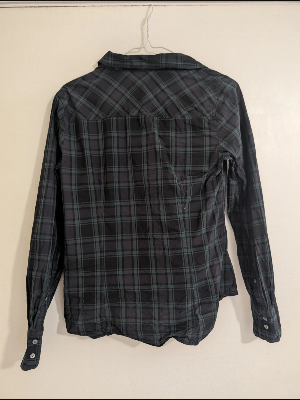J. Crew 100% Cotton Green and Black Plaid Button-Down Shirt